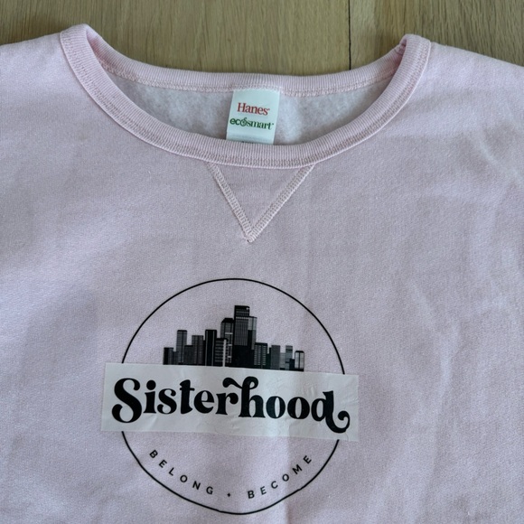 Hanes Sisterhood Pink Sweatshirt Size Small - Picture 2 of 3